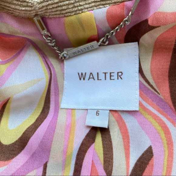 NWT Walter Baker Brocade Jacquard Textured Floral Beige Jacket Blazer Women Sz 6 - Picture 7 of 7